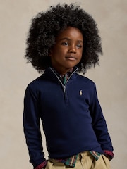 Polo Ralph Lauren Navy Boys Quarter Zip Sweatshirt - Image 3 of 5