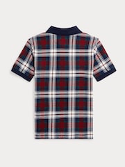 Polo Ralph Lauren Boys Red Tartan 100% Cotton Check Polo Shirt - Image 2 of 2