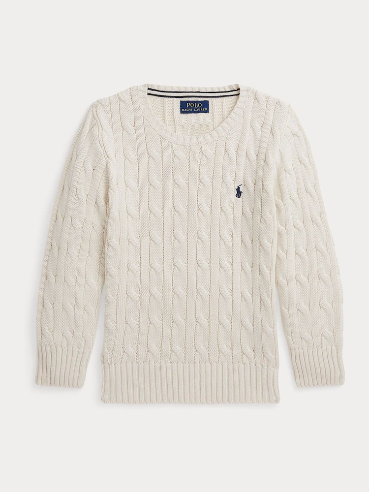 Polo Ralph Lauren Boy Cable-Knit 100% Cotton Jumper - Image 1 of 2