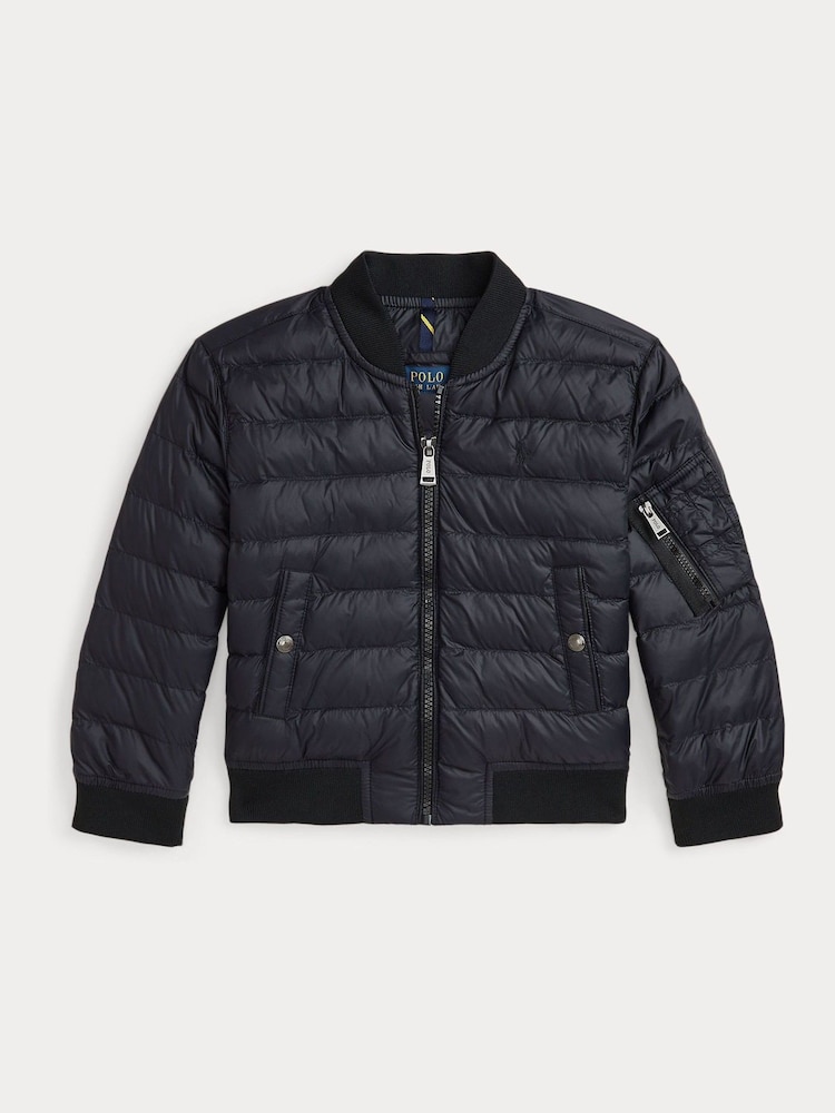 Polo Ralph Lauren Boy Puffer Bomber Sporty Black Jacket - Image 1 of 3