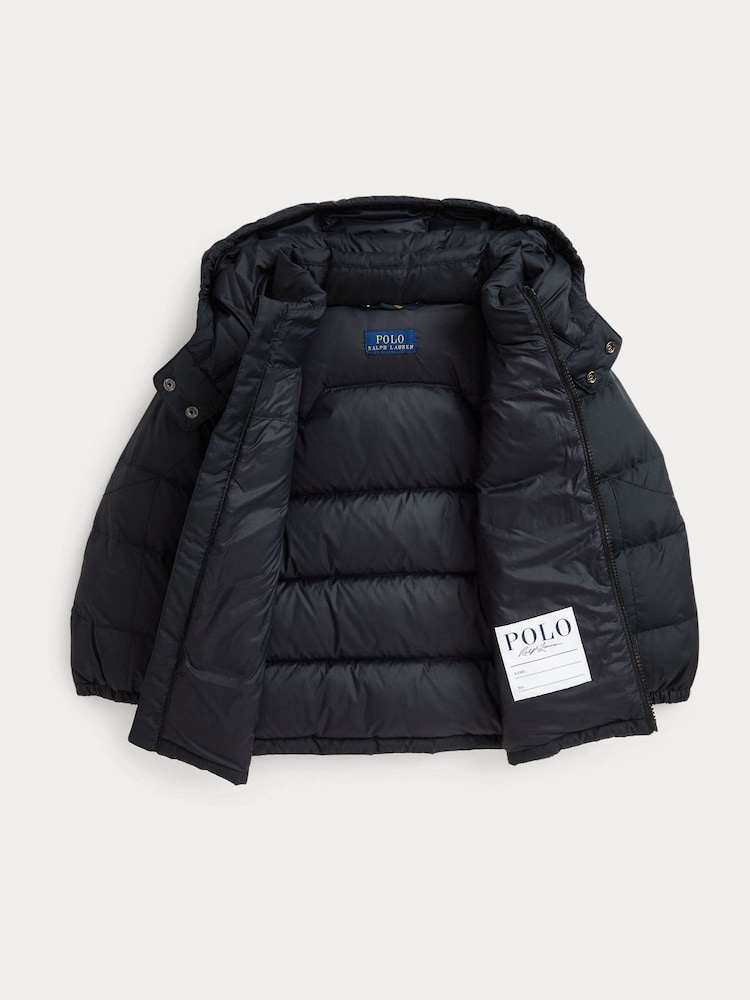 Buy Polo Ralph Lauren Boys Ripstop Down Hooded Black Jacket from