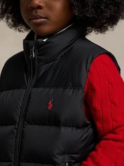 Schwarze Ripstop-Daunenweste für Jungen von Polo Ralph Lauren - Bild 5 von 5