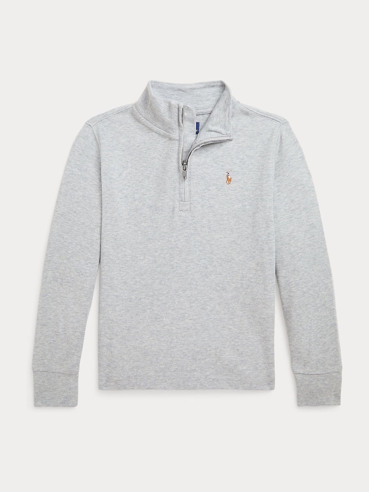 Polo Ralph Lauren Grey Boys Quarter Zip Sweatshirt - Image 1 of 2