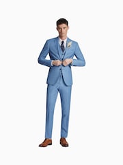 Ted Baker Tailoring Blue Draco Sharkskin Slim Fit Jacket - Image 3 of 5