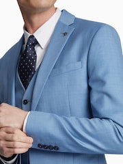 Ted Baker Tailoring Blue Draco Sharkskin Slim Fit Jacket - Image 5 of 5