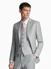 Ted Baker Tailoring Grey Antila Semi Plain Slim Fit Jacket - Image 1 of 5