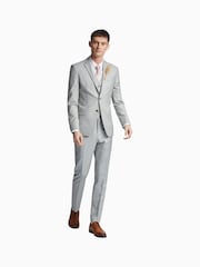 Ted Baker Tailoring Grey Antila Semi Plain Slim Fit Jacket - Image 3 of 5