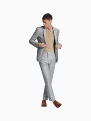 Ted Baker Tailoring Grey Antila Semi Plain Slim Fit Jacket - Image 4 of 5