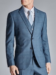 Синяя приталенная куртка в клетку Ted Baker Tailoring Alder - Изображение 1 из 6