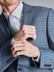 Синяя приталенная куртка в клетку Ted Baker Tailoring Alder - Изображение 4 из 6