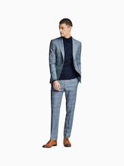 Ted Baker Tailoring Blue Tonal Check Slim Fit Jacket - Image 5 of 6