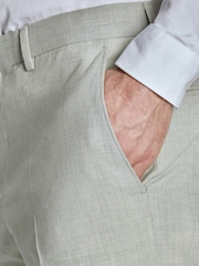 Ted Baker Tailoring Green Leo Linen Blend Slim Fit Trousers - Image 3 of 4