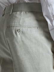 Ted Baker Tailoring Green Leo Linen Blend Slim Fit Trousers - Image 4 of 4