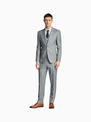 Серая приталенная куртка в клетку с принтом принца Уэльского Ted Baker Tailoring - Изображение 2 из 5