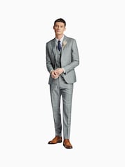 Серая приталенная куртка в клетку с принтом принца Уэльского Ted Baker Tailoring - Изображение 3 из 5