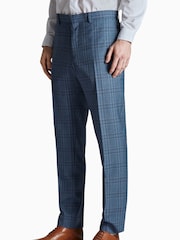 Ted Baker Tailoring Large Blue Alder Check Slim Fit Trousers - Image 1 of 4