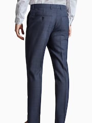 Ted Baker Tailoring Blue Ara Textured Check Slim Fit Trousers - Image 2 of 4