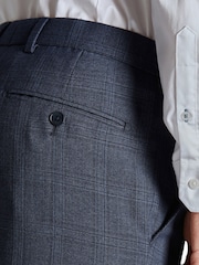 Ted Baker Tailoring Blue Ara Textured Check Slim Fit Trousers - Image 4 of 4