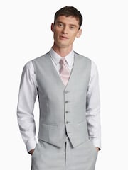 Ted Baker Tailoring Grey Antila Semi Plain Slim Fit Waistcoat - Image 1 of 1