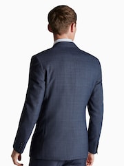 Синяя фактурная куртка узкого кроя в клетку Ted Baker Tailoring Ara - Изображение 3 из 6