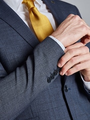 Синяя фактурная куртка узкого кроя в клетку Ted Baker Tailoring Ara - Изображение 4 из 6