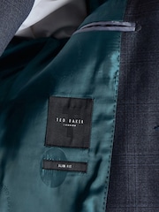 Синяя фактурная куртка узкого кроя в клетку Ted Baker Tailoring Ara - Изображение 6 из 6