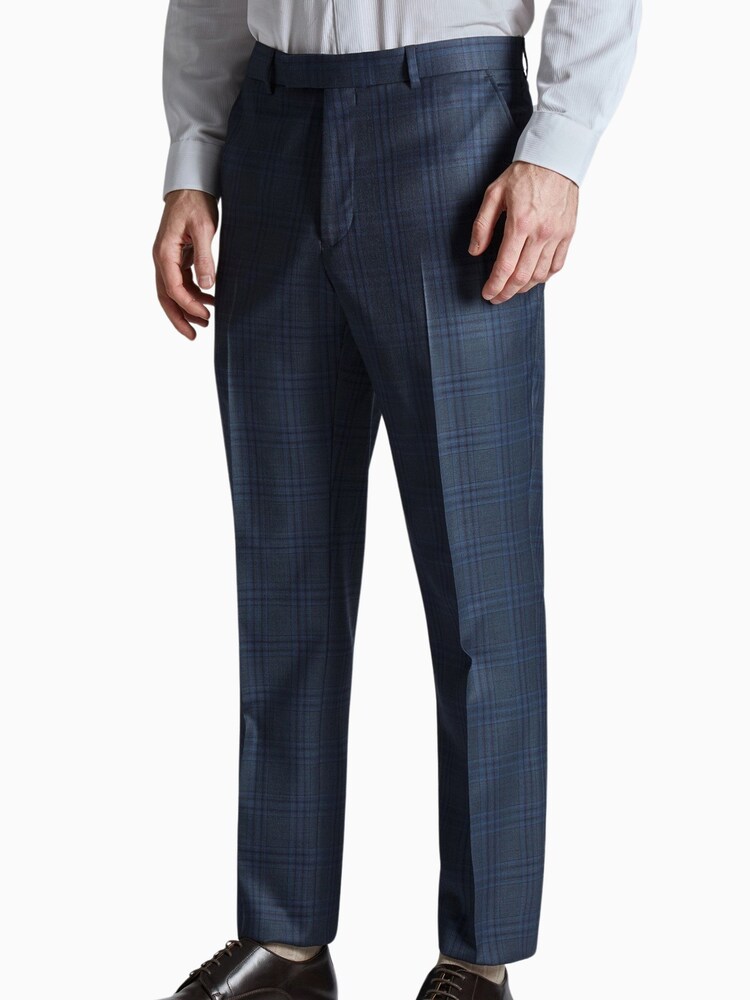 Ted Baker Tailoring Blue Crux Check Regular Fit Trousers - Image 1 of 4