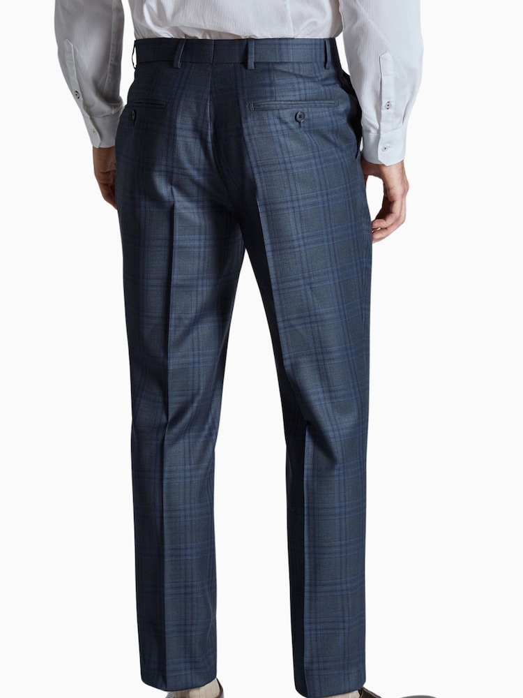 Ted Baker Tailoring Blue Crux Check Regular Fit Trousers - Image 2 of 4