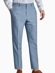 Ted Baker Tailoring Blue Hydra Linen Slim Fit Trousers - Image 1 of 4
