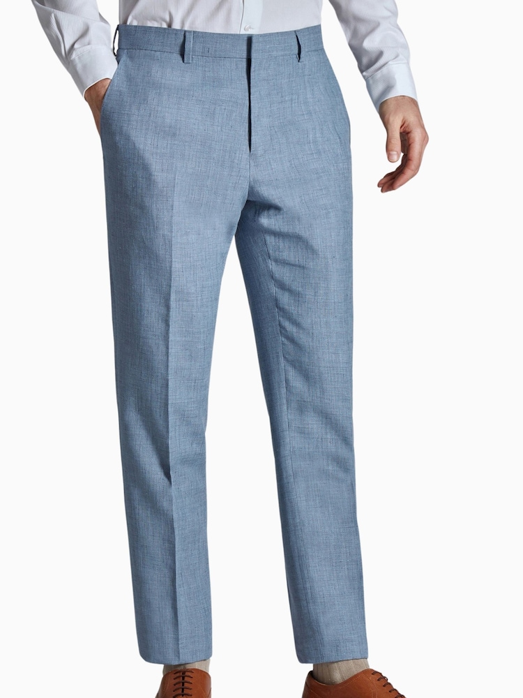 Ted Baker Tailoring Blue Hydra Linen Slim Fit Trousers - Image 1 of 4