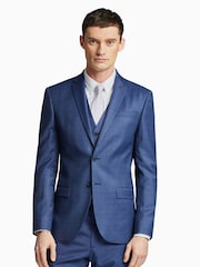 Синяя приталенная куртка в клетку Ted Baker Tailoring Volan - Изображение 1 из 5