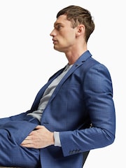 Синяя приталенная куртка в клетку Ted Baker Tailoring Volan - Изображение 5 из 5