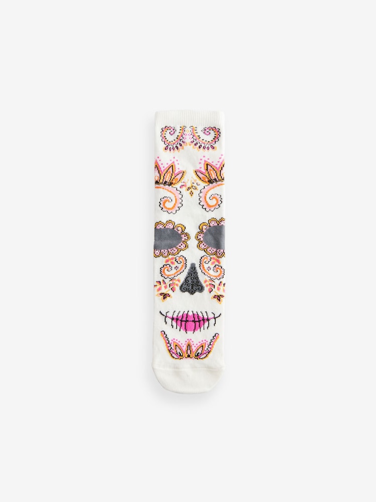 Day Of The Dead Halloween Ankle Socks 4 Pack - Image 2 of 7 Day Of The Dead Halloween Ankle Socks 4 Pack - Image 2 of 7