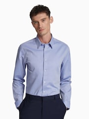 Ted Baker Tailoring Blue Macdui Micro Yarn 100% Cotton Shirt - Image 1 of 2