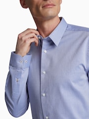 Ted Baker Tailoring Blue Macdui Micro Yarn 100% Cotton Shirt - Image 2 of 2