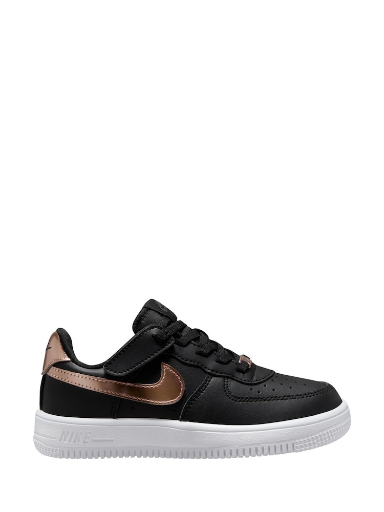Nike Black/Bronze Junior Air Force 1 EasyOn Trainers - Image 1 of 4 Nike Black/Bronze Junior Air Force 1 EasyOn Trainers - Image 1 of 4