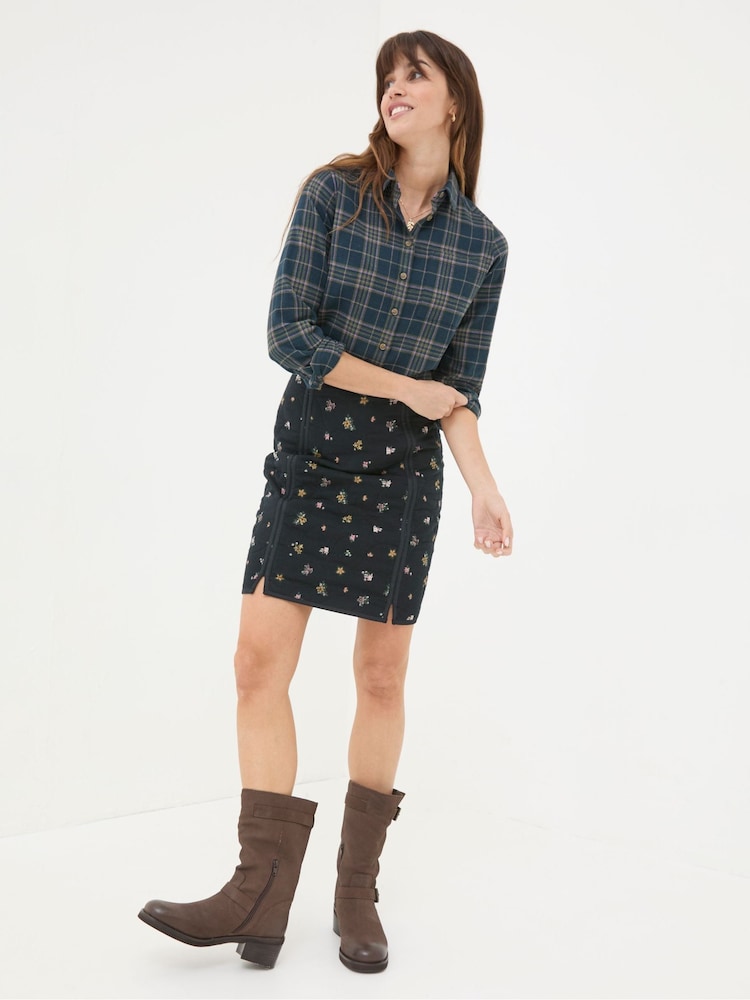 FatFace Olivia Navy 100% Cotton Check Shirt - Image 1 of 6