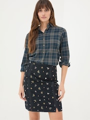 FatFace Olivia Navy 100% Cotton Check Shirt - Image 3 of 6