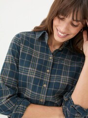 FatFace Olivia Navy 100% Cotton Check Shirt - Image 5 of 6