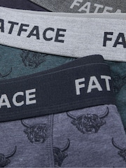 FatFace Blue Highland Cow Cotton Boxers 3 Pack - Image 2 of 2