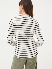 FatFace Hettie Cream Rib Henley Top - Image 2 of 6
