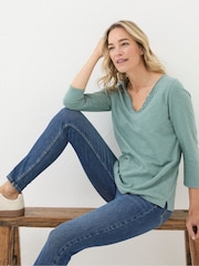 FatFace Blue Organic Cotton Porter T-Shirt - Image 3 of 5