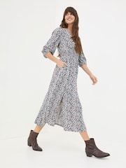 FatFace Rene Black Wild Floral Midi Dress - Image 1 of 6
