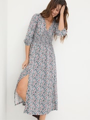 FatFace Rene Black Wild Floral Midi Dress - Image 3 of 6