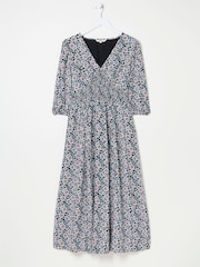 FatFace Rene Black Wild Floral Midi Dress - Image 6 of 6