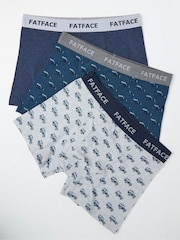 FatFace Blue Off Roader Cotton Boxers 3 Pack - Image 1 of 2
