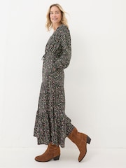 FatFace Dahlia Black Ditsy Maxi Dress - Image 1 of 7
