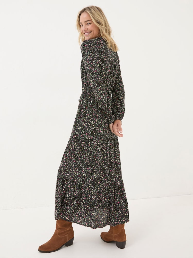 FatFace Dahlia Black Ditsy Maxi Dress - Image 2 of 7