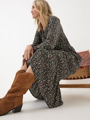 FatFace Dahlia Black Ditsy Maxi Dress - Image 5 of 7