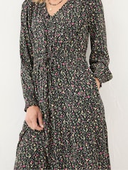 FatFace Dahlia Black Ditsy Maxi Dress - Image 6 of 7